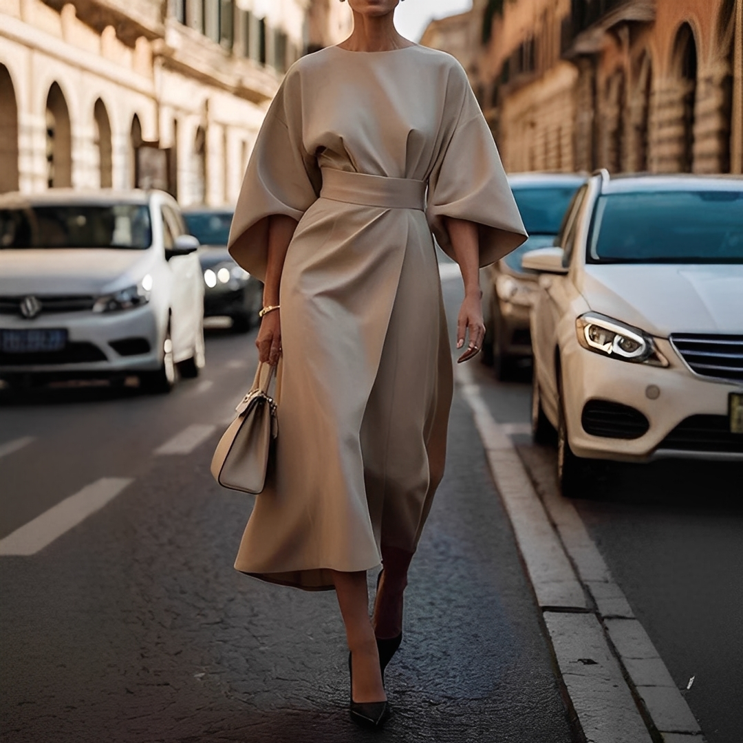 Lauriane - Robe élégante à manches lanternes pour femmes