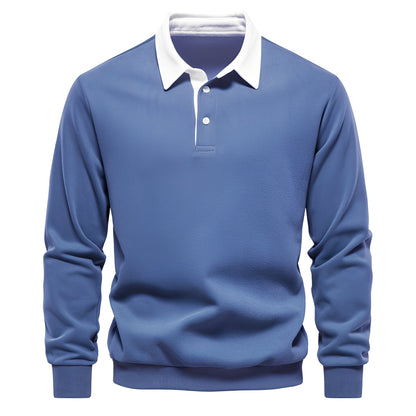 Shelton - Polo décontracté pour homme à manches longues