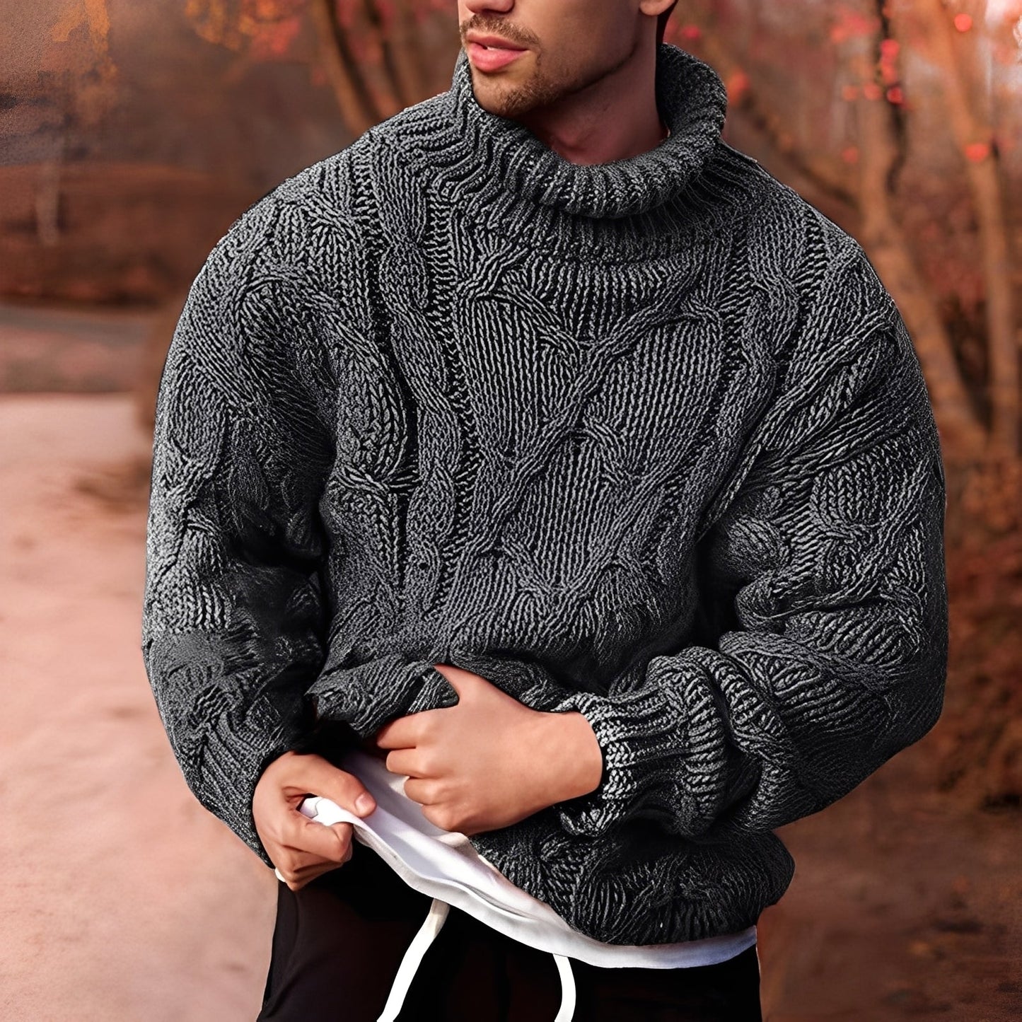 Adrian - Großer eleganter Strickpullover für Herren