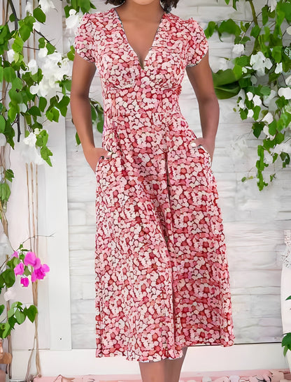 Monica - Casual dress with V-neckline for women