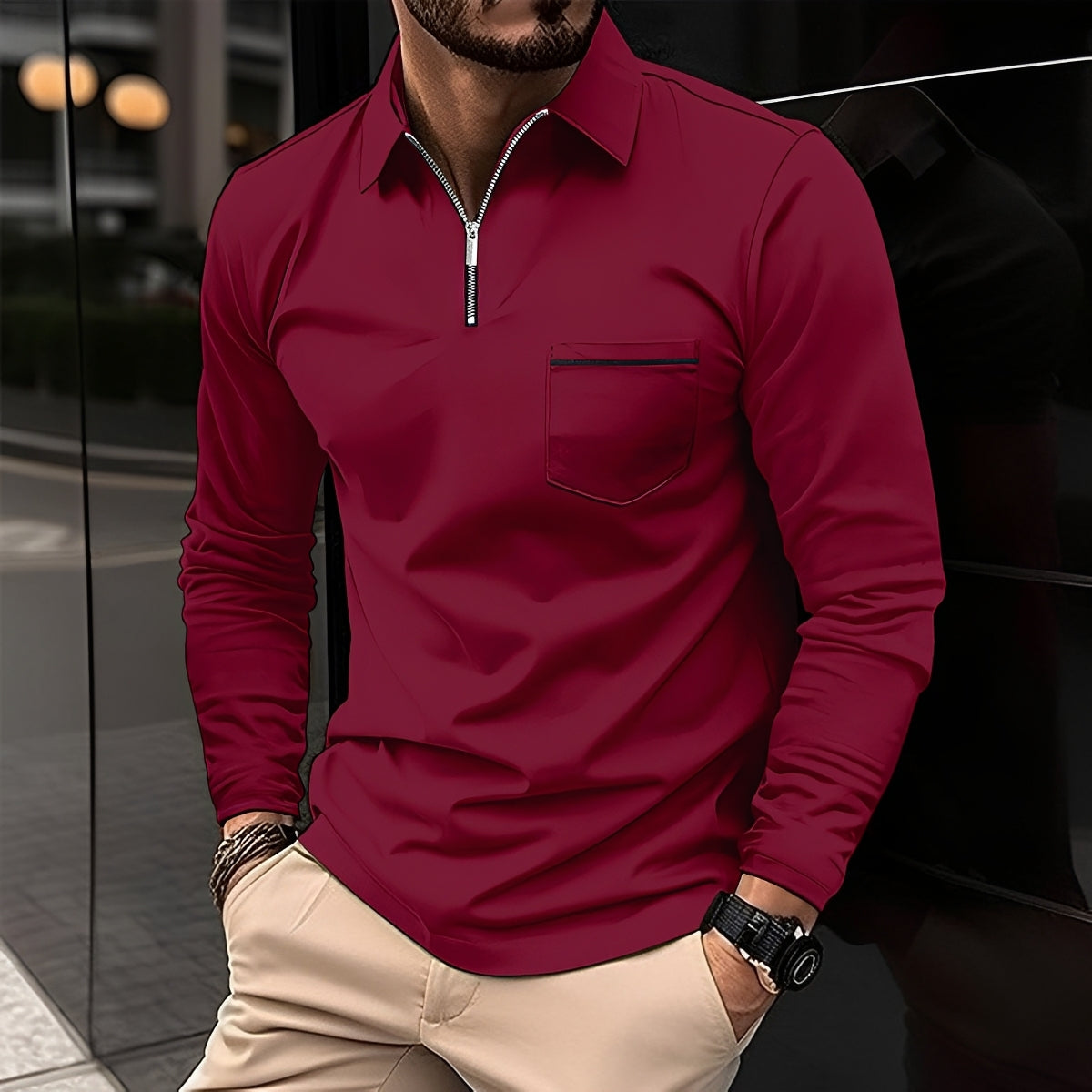 Jackson - Polo homme à manches longues - pour un look relax