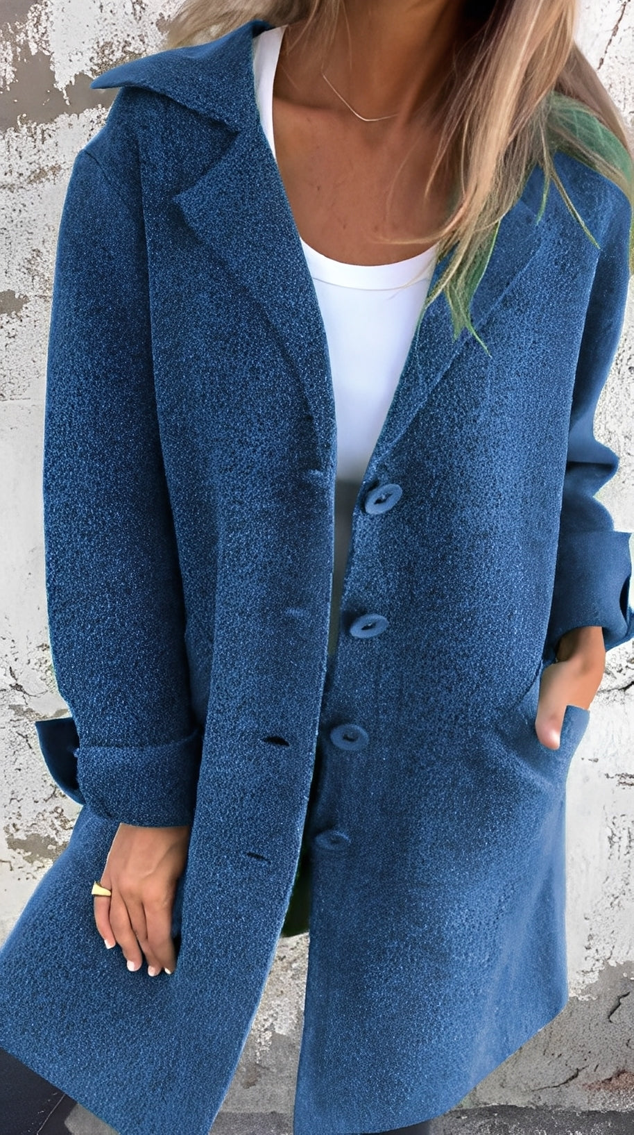 Meridith - Élégant manteau long à col à revers pour femmes
