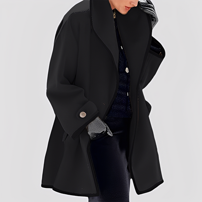 Abigale - Trench-coat moderne en laine avec capuche pour femmes