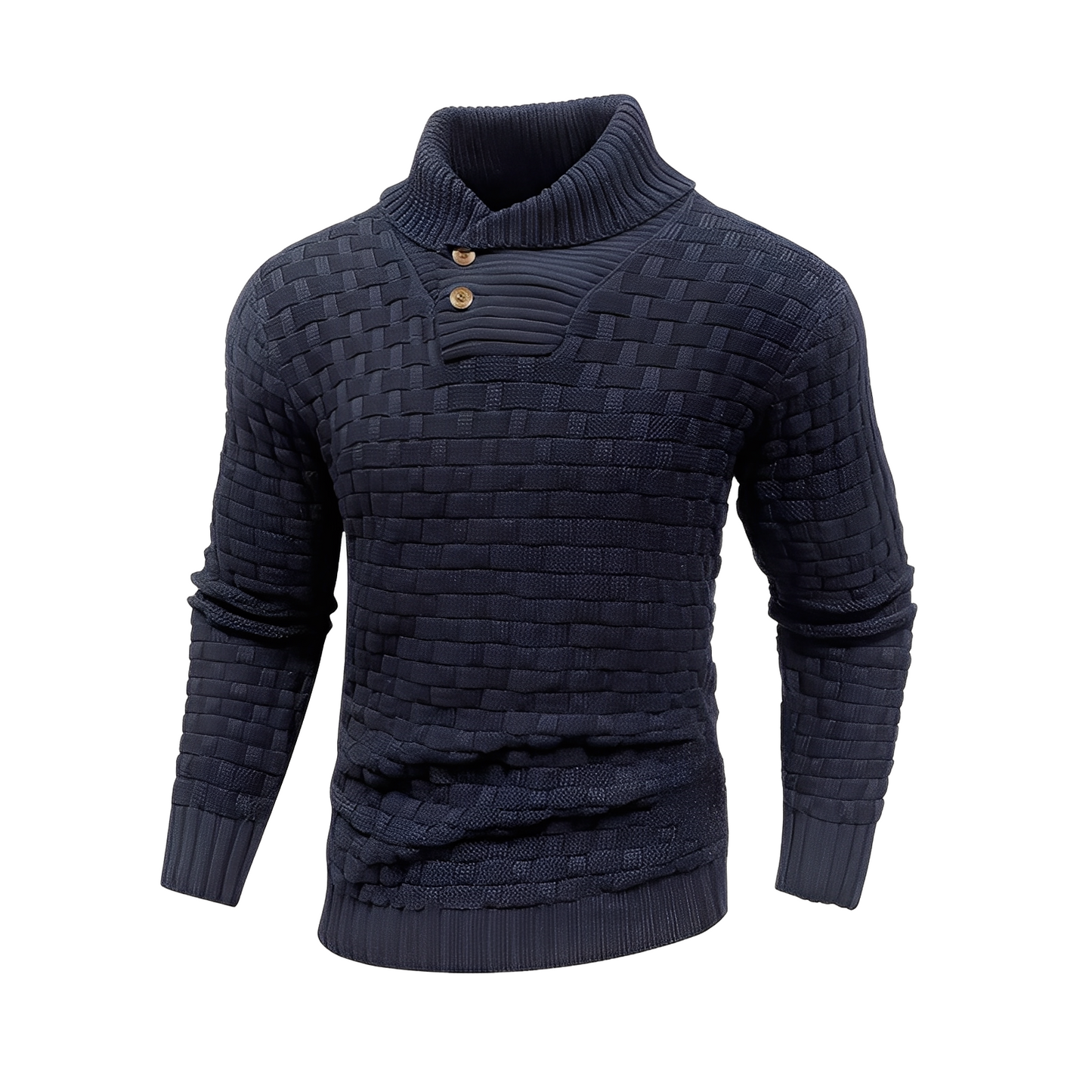 Branson - Pull homme à col montant, style relax