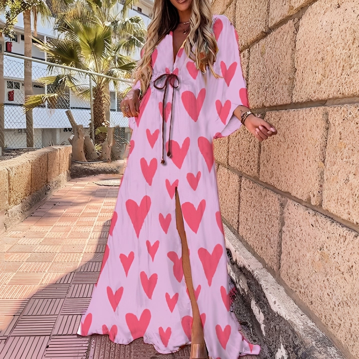 Elizabeth - Elegant long dress with uneven cut for women