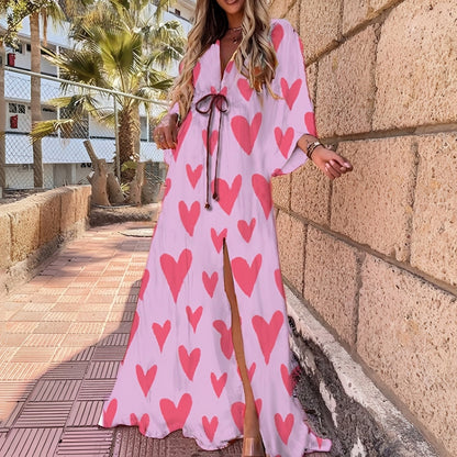 Elizabeth - Elegant long dress with uneven cut for women