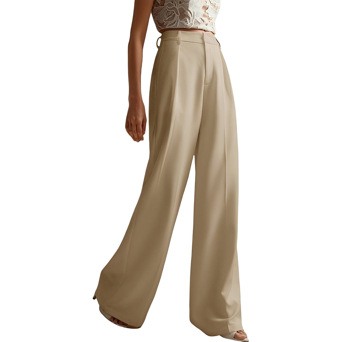 Elaida - Pantalon Décontracté à Jambes Larges