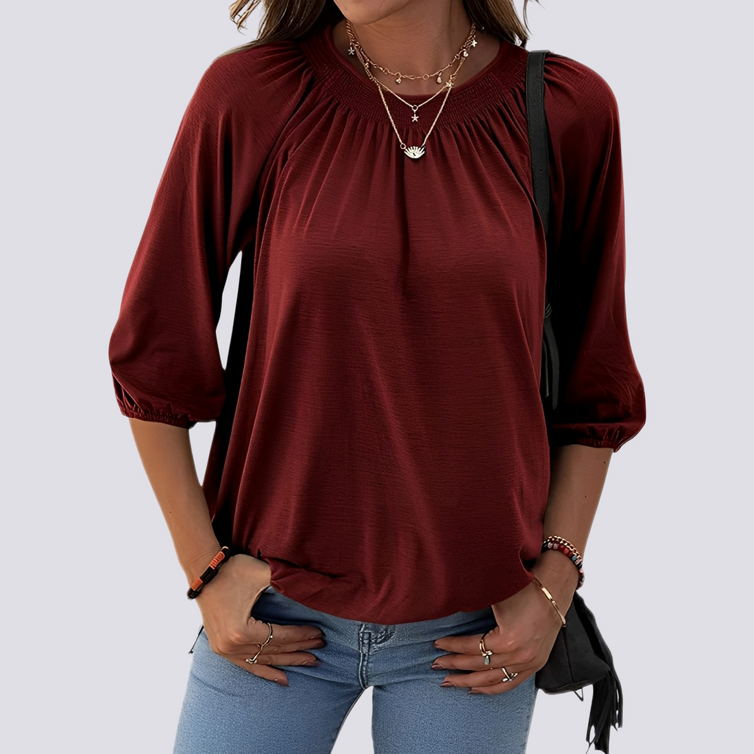 Telsa - Blouse casual à col rond pour femmes