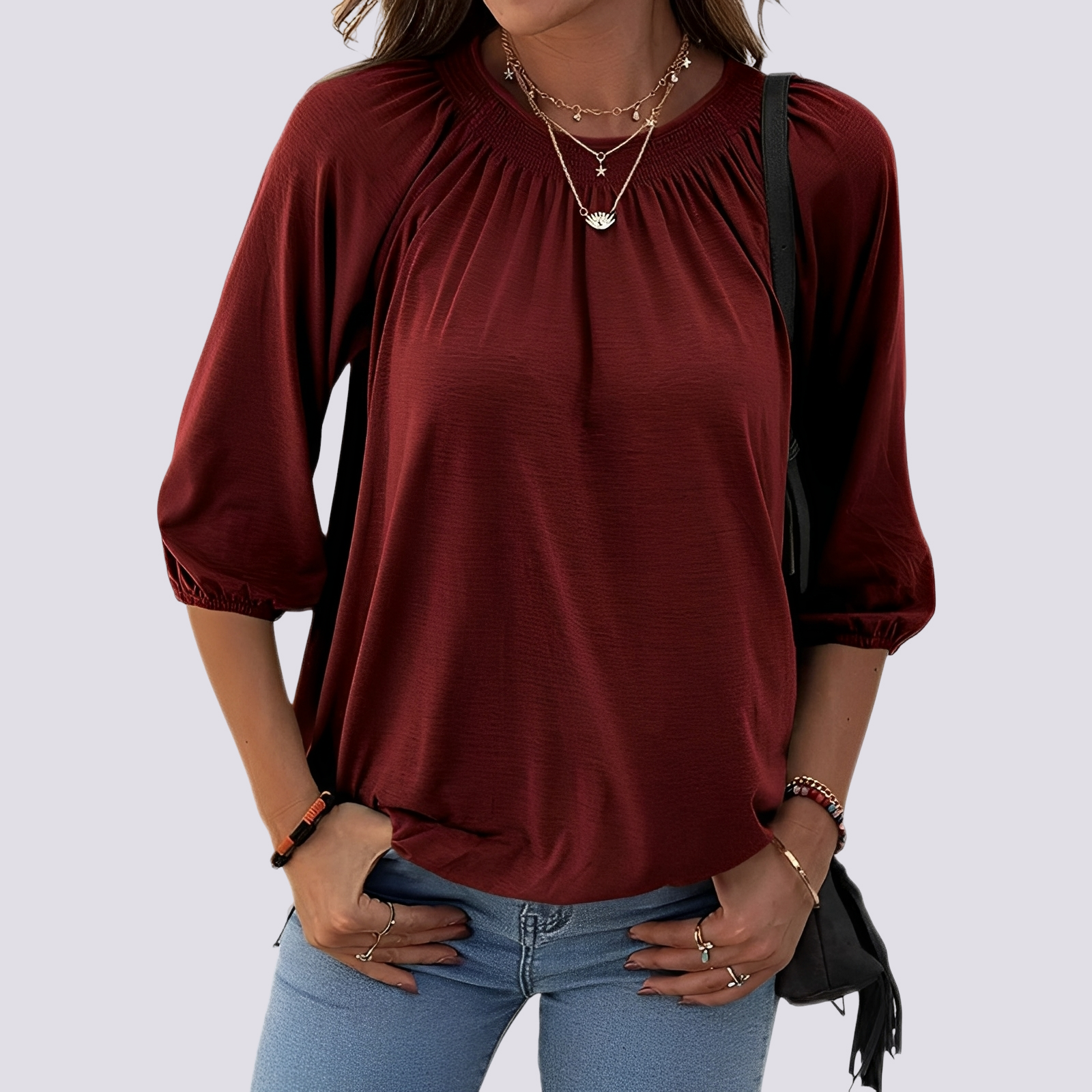 Telsa - Blouse casual à col rond pour femmes