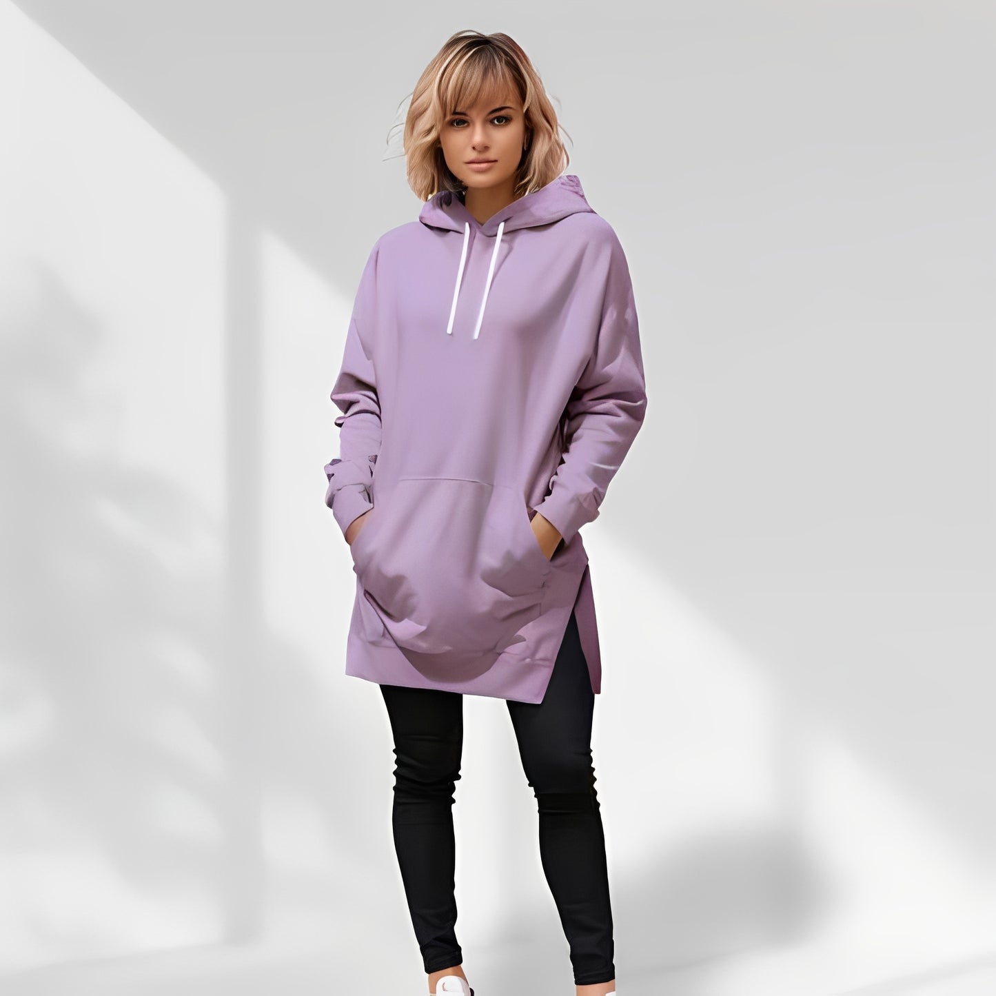 Amarante - Veste oversize à capuche pour femme