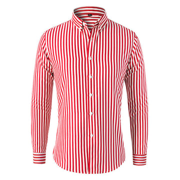 Dexter - Chemise à manches longues décontractée à rayures pour hommes