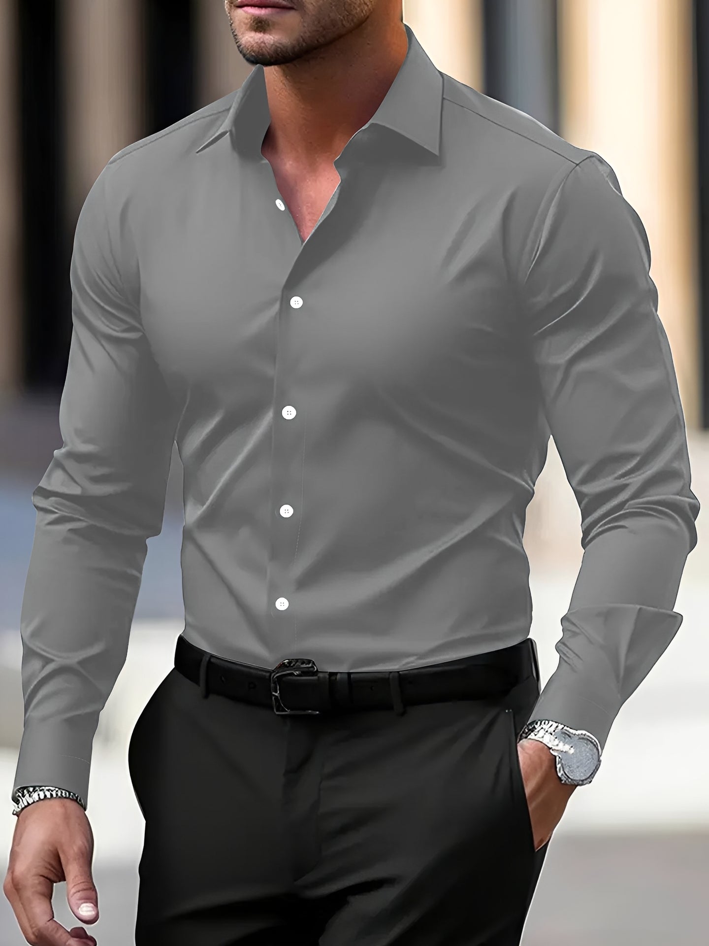 Jeremy – Chemise homme à manches longues – pour moments décontractés et formels