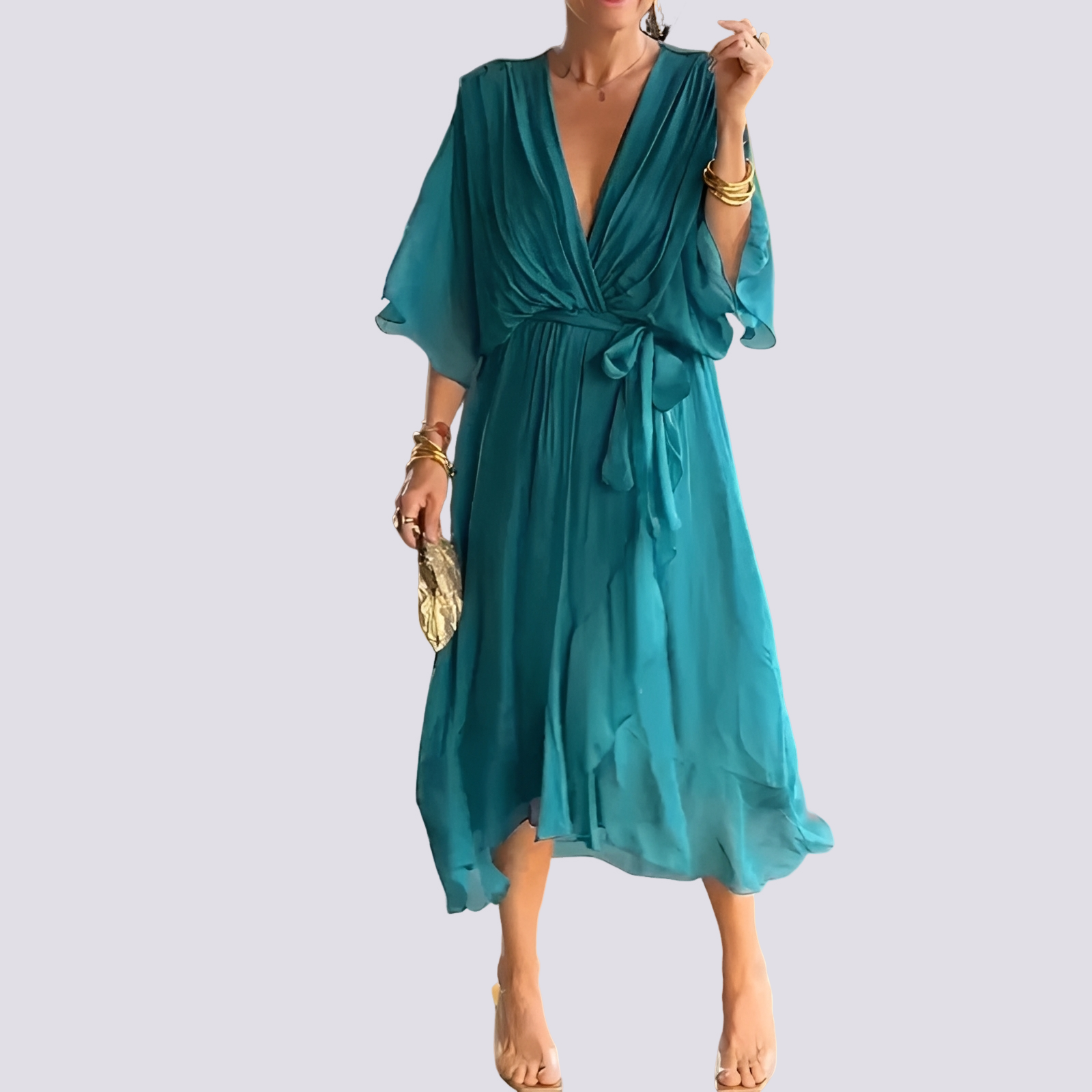 Jane - Robe Asymétrique avec Encolure V