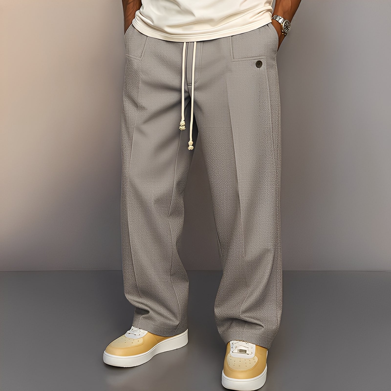 Kevin - Pantalon ample et confortable à jambe large pour homme