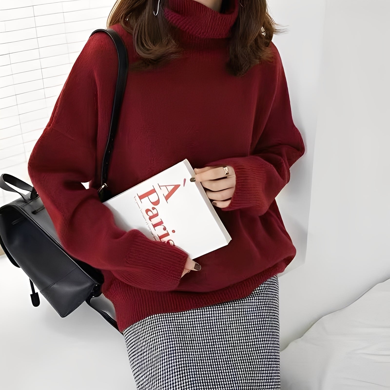 Clémentine - Élégant pull à col roulé pour femme