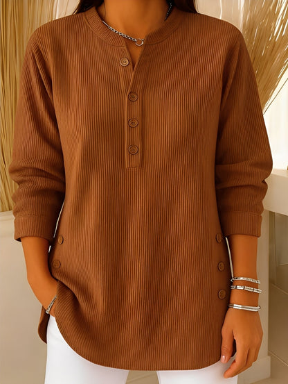 Jocelyn - Casual knitted sweater with buttons for women