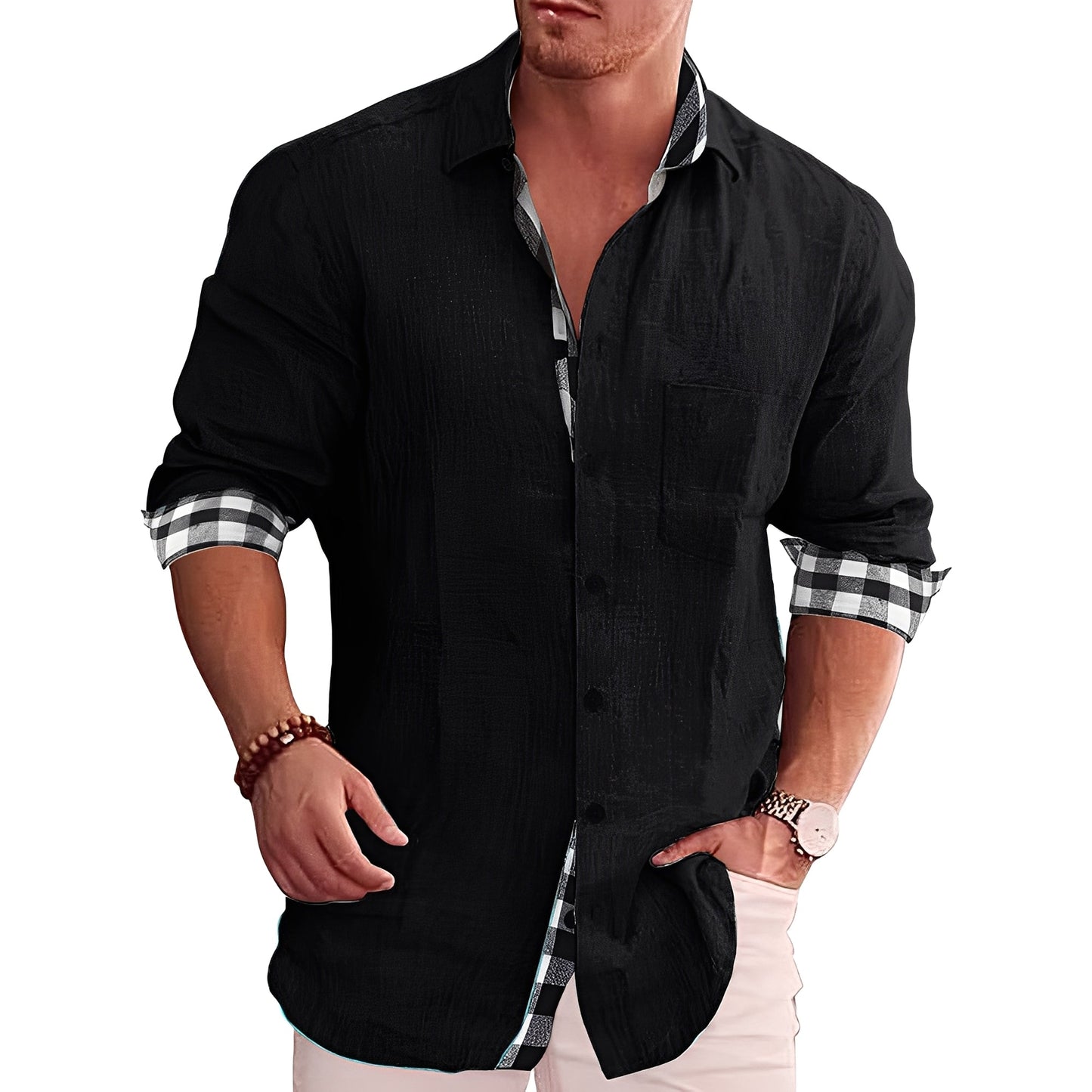Ronald - Chemise décontractée à motifs pour hommes