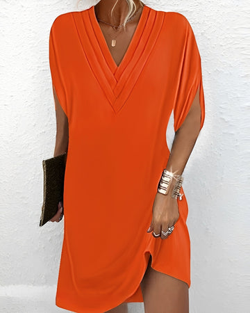 Amelia - Robe plissée avec manches fendues pour femmes