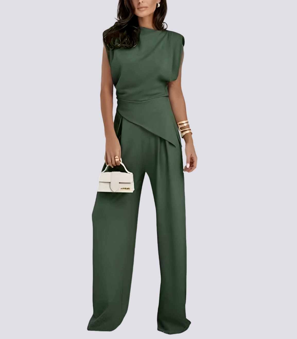 Fannie - Ensemble Asymétrique Sans Manches 2 Pièces
