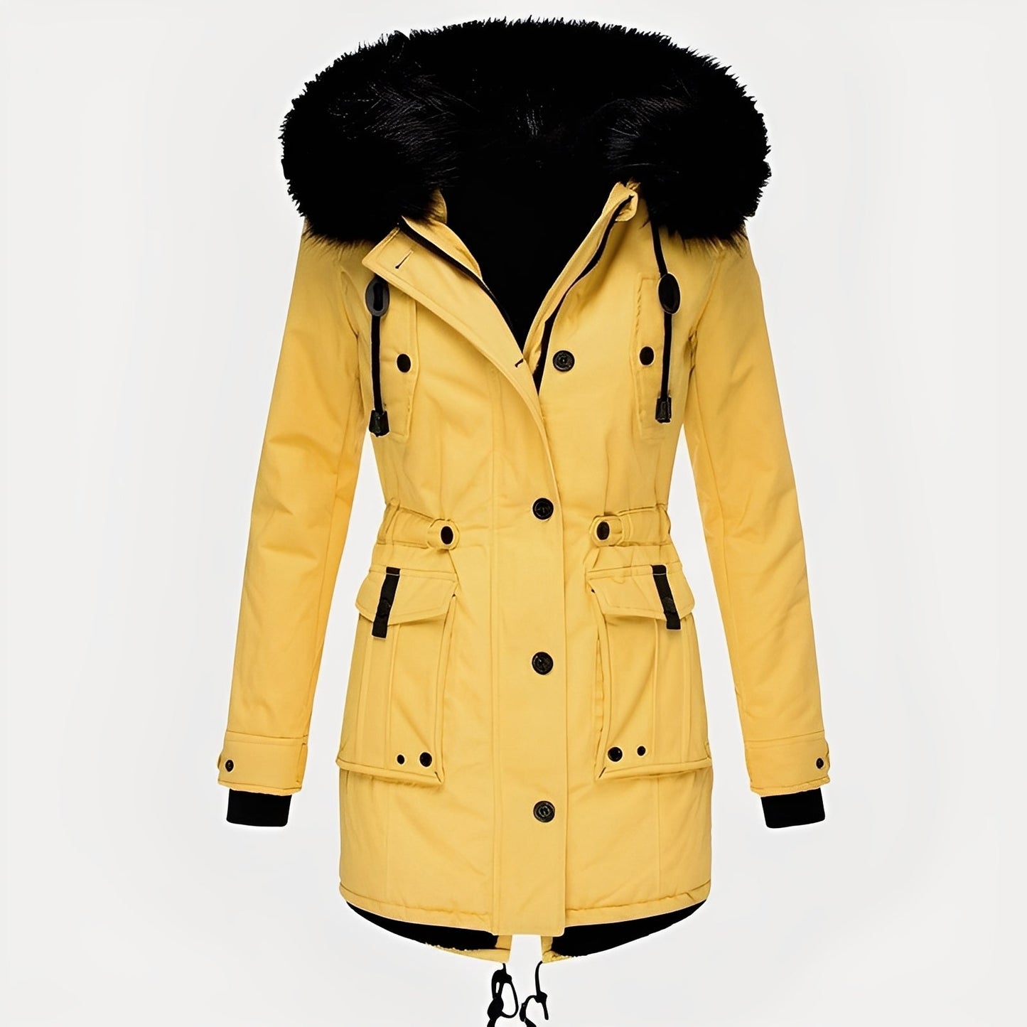 Elsie - Thick coat with hood and fleece lining for women