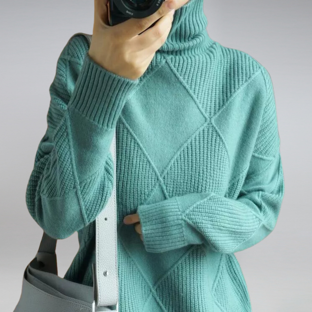 Camille – Pull Col Roulé en Cachemire Femme
