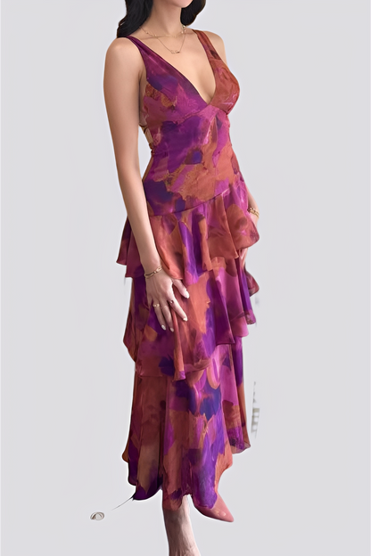 Tiffany - Elegantes langes Kleid mit Neckholderkragen für Damen