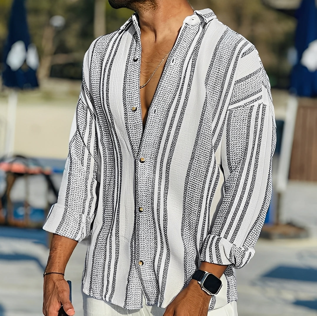Rocco - Chemise décontractée à rayures pour hommes