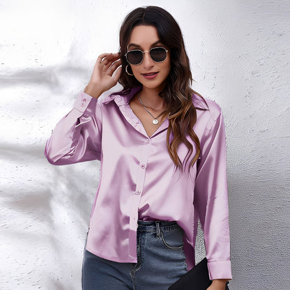 Haylee - Blouse en soie à manches longues pour femmes
