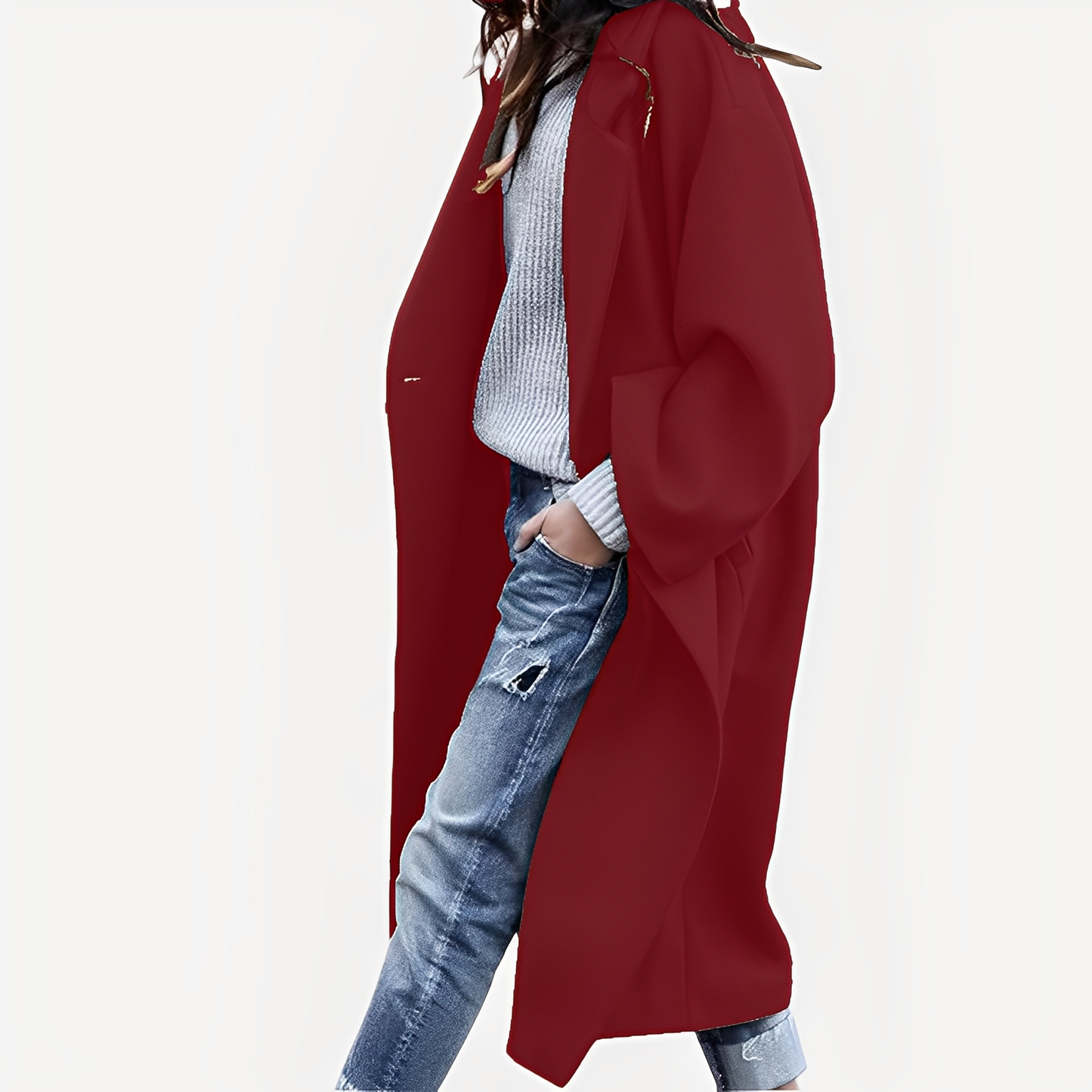 Camellia - Long manteau en laine pour femme