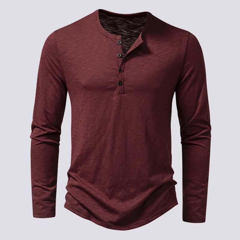 Tony - Chemise à manches longues décontractée avec patte de boutonnage pour hommes