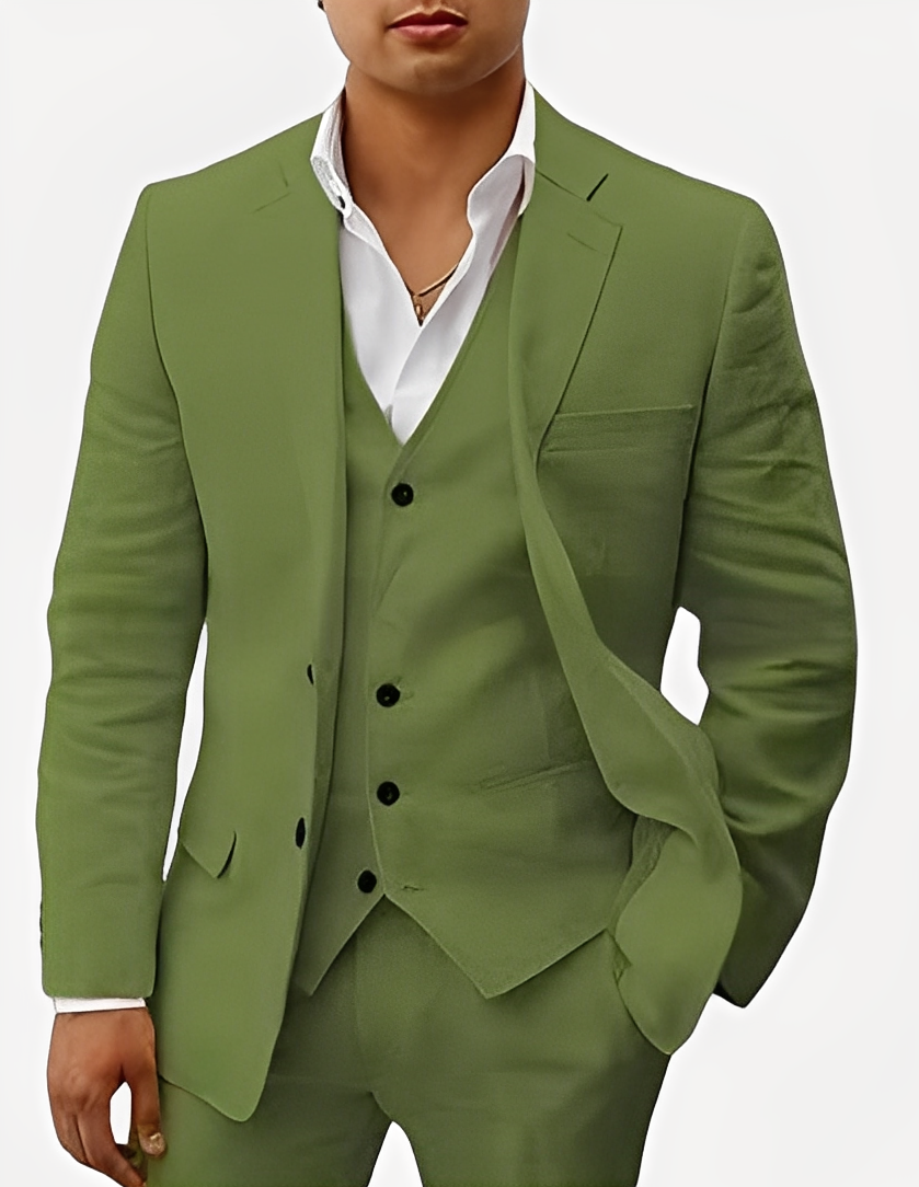 Beckham - Ensemble chic en lin pour hommes, trois pièces