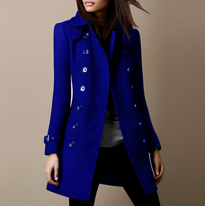 Aryana - Élégant manteau en laine à double boutonnage pour femme