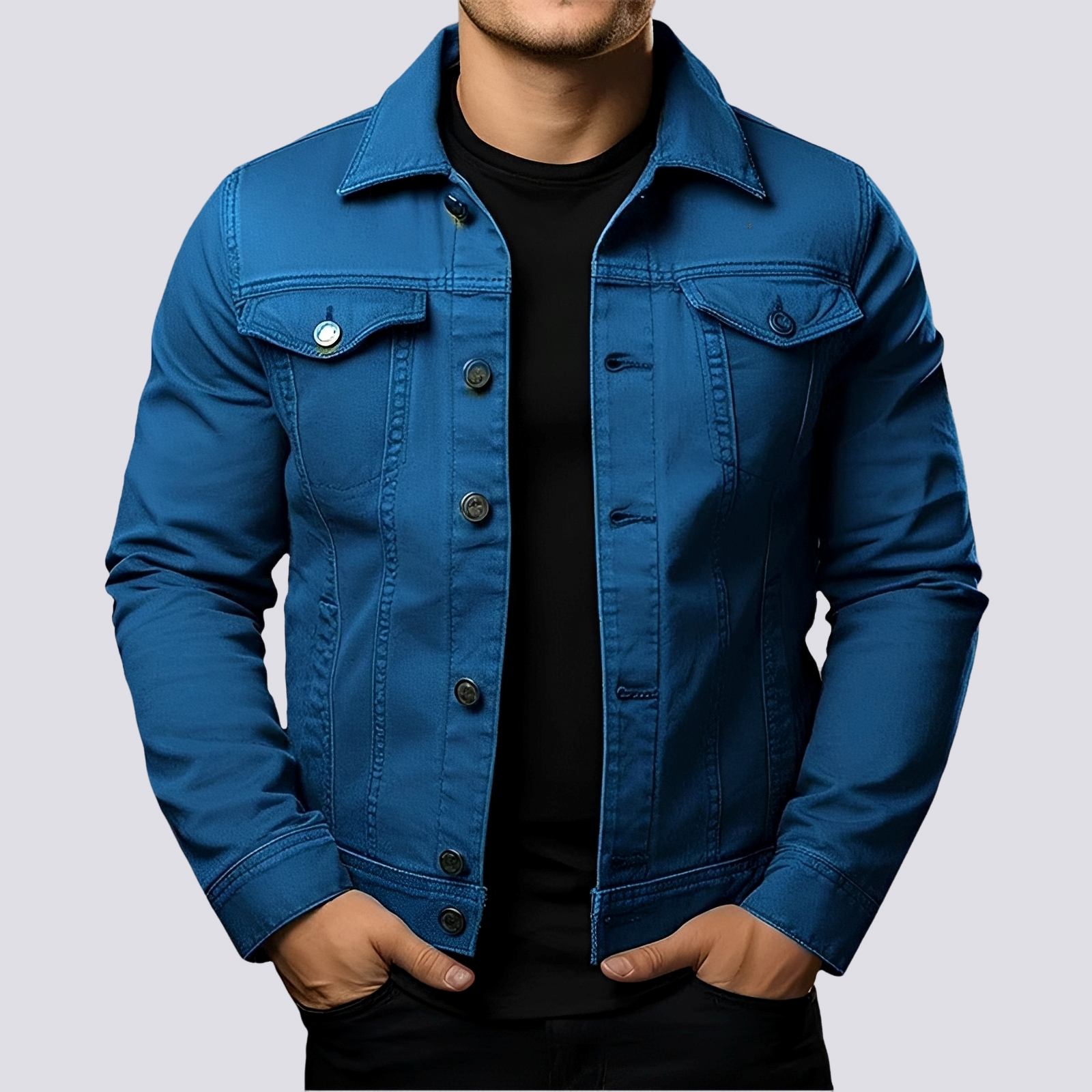 Layton - Veste en jean décontractée pour hommes