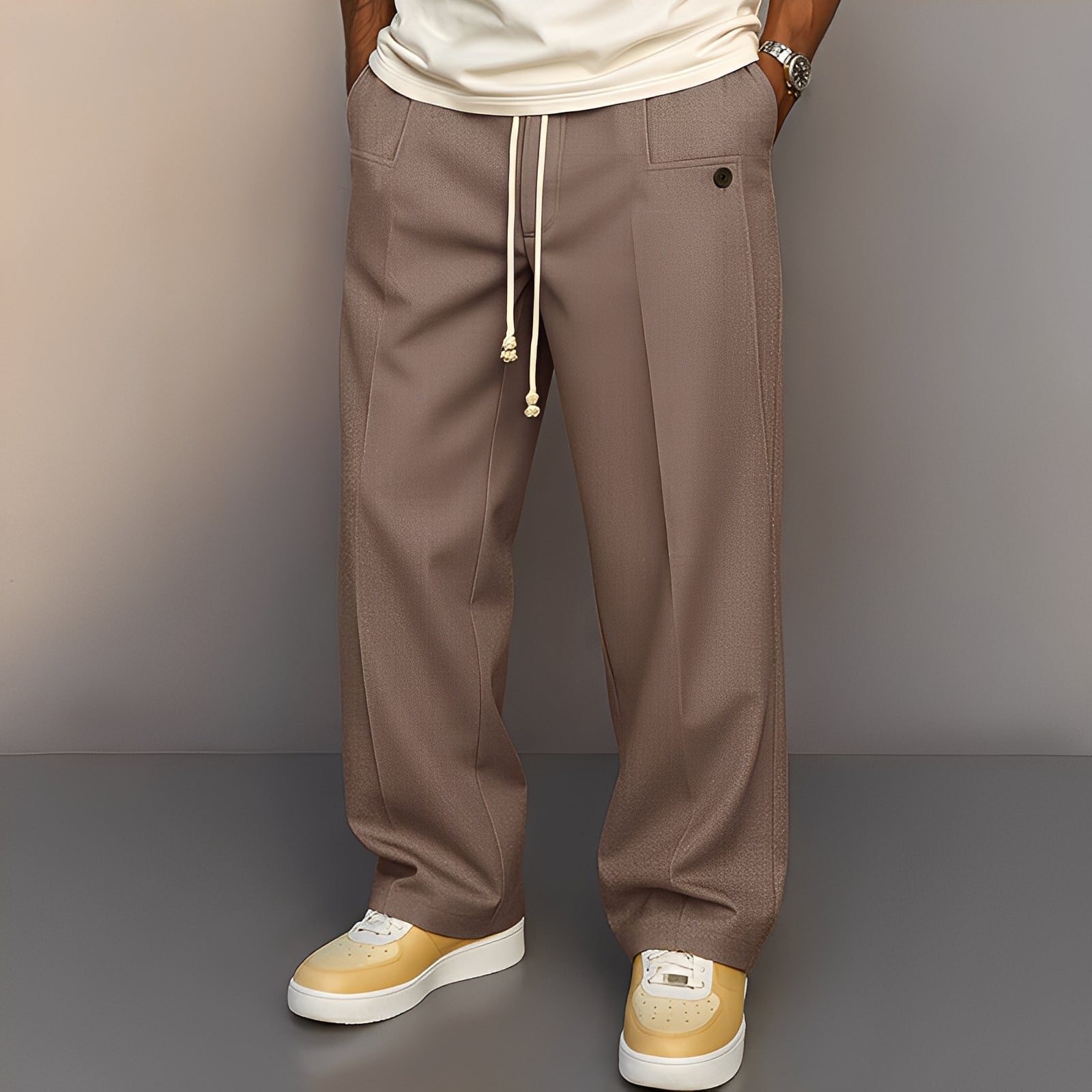 Kevin - Pantalon ample et confortable à jambe large pour homme