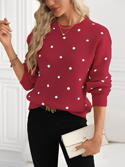 Karly - Pull à pois tendance pour femme