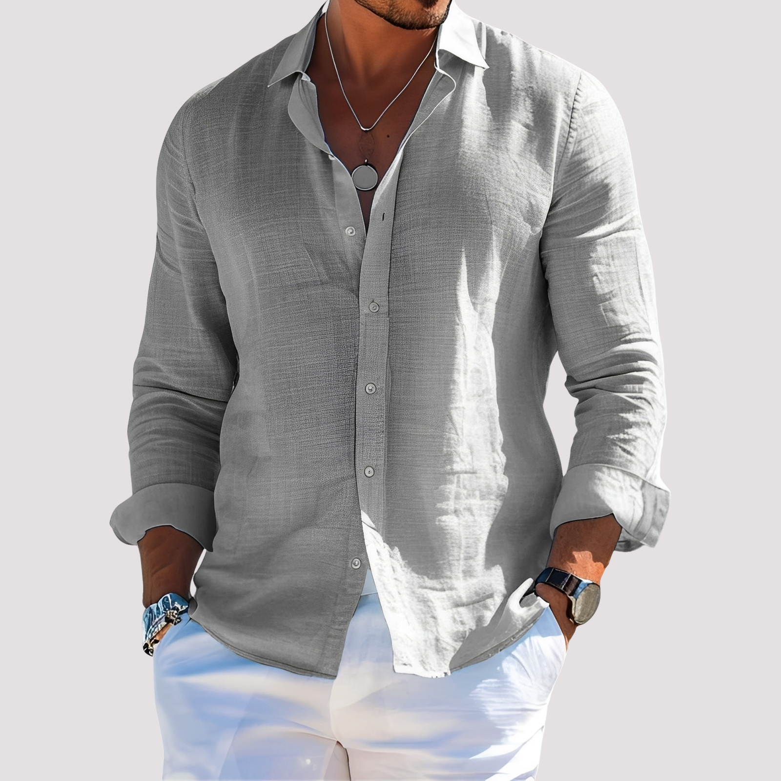 Dale – Chemise à manches longues pour hommes – Casual et relax