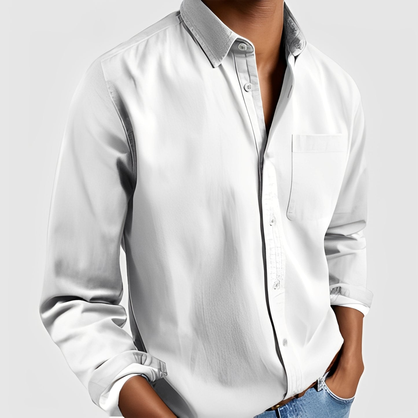 Kaspar - Chemise à manches longues en coton pour homme