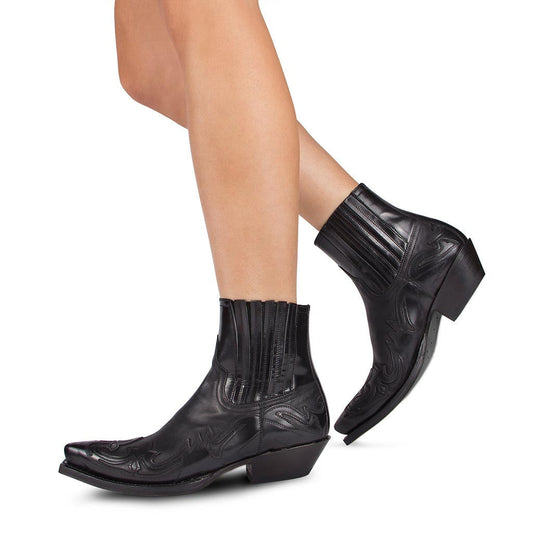 Geraldine - Bottes de cowboy rétro en cuir pour femmes