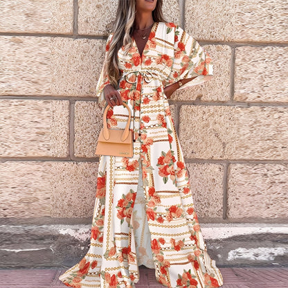 Elizabeth - Elegant long dress with uneven cut for women