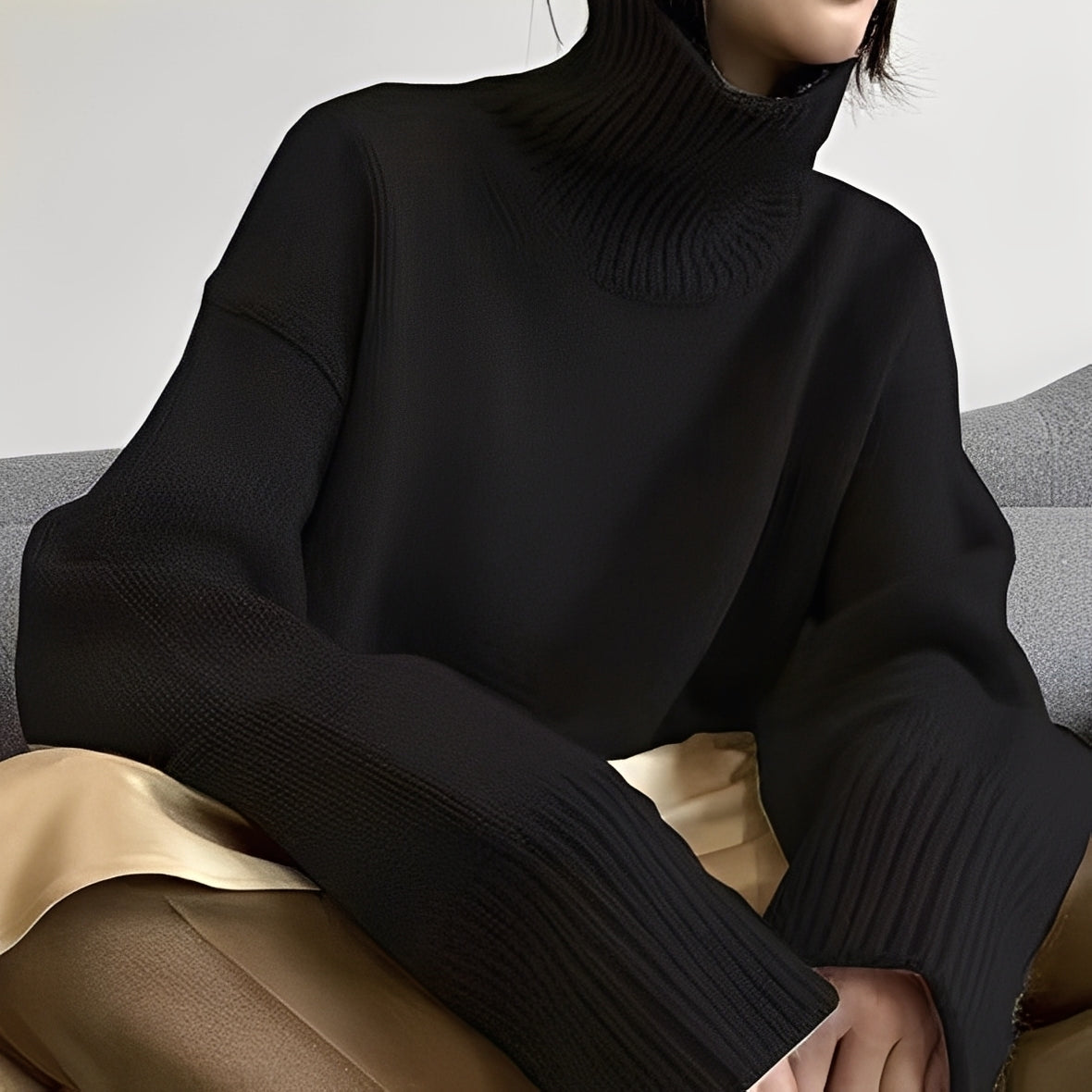 Clémentine - Élégant pull à col roulé pour femme