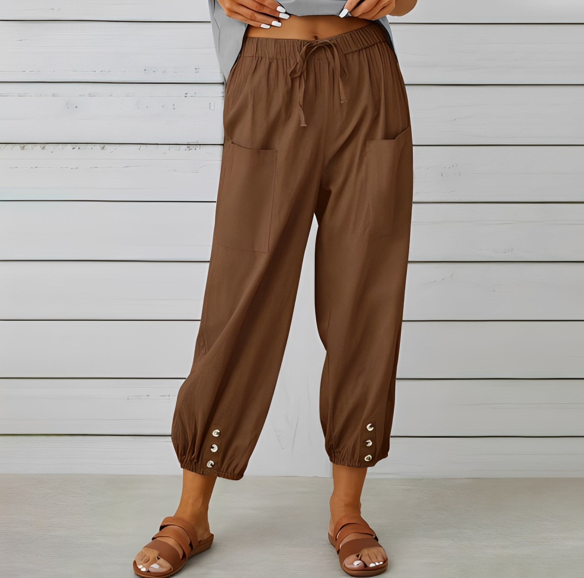 Christa - Pantalon ample, casual et raccourci pour femmes