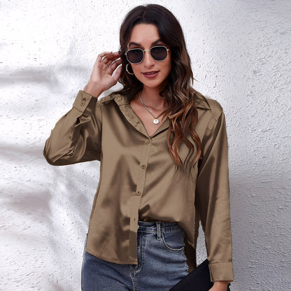 Haylee - Blouse en soie à manches longues pour femmes