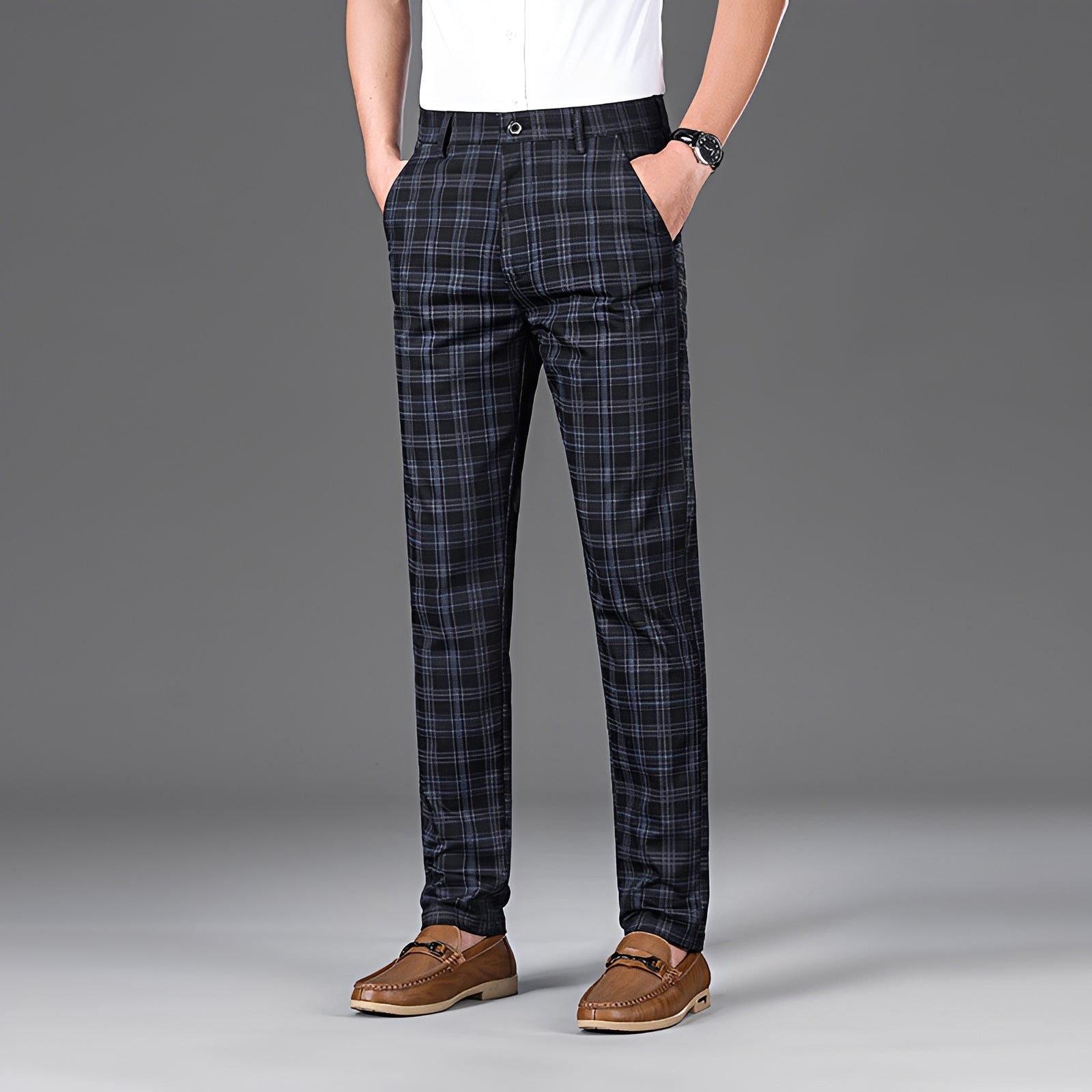 Myers - Pantalon relax à motif carreaux