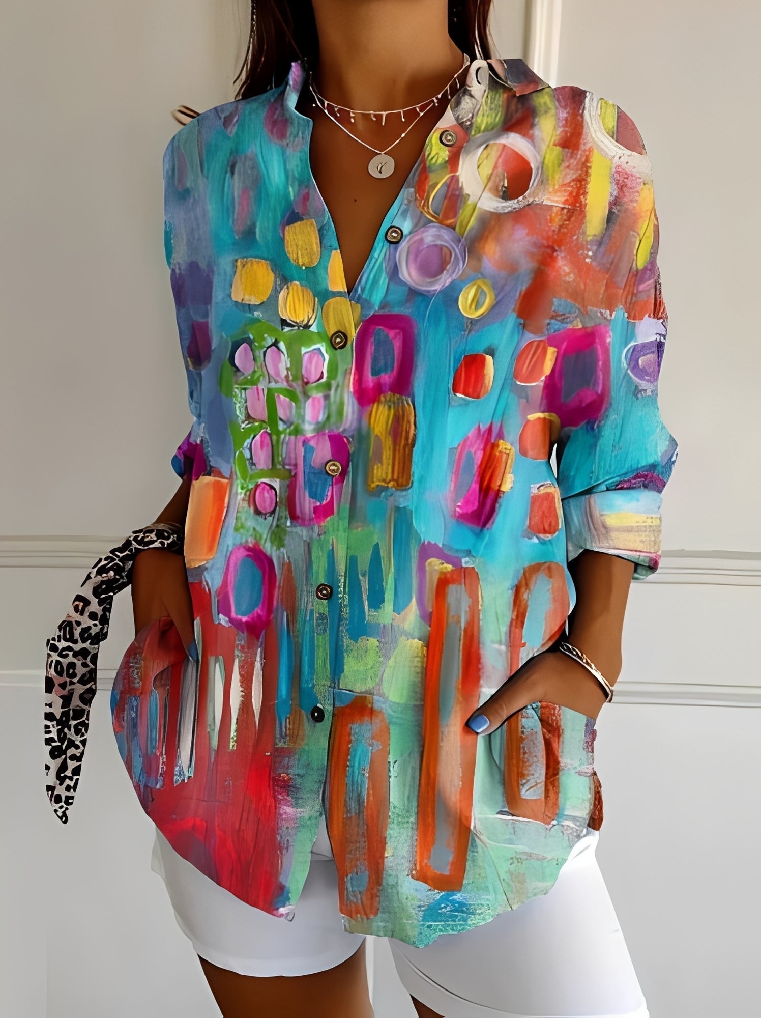 Jessica - Chemisier chic avec imprimé florale pour femmes