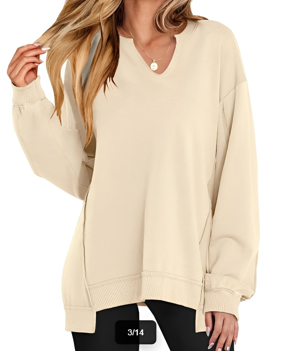 Maggie - Casual striped sweater with V-neck for women