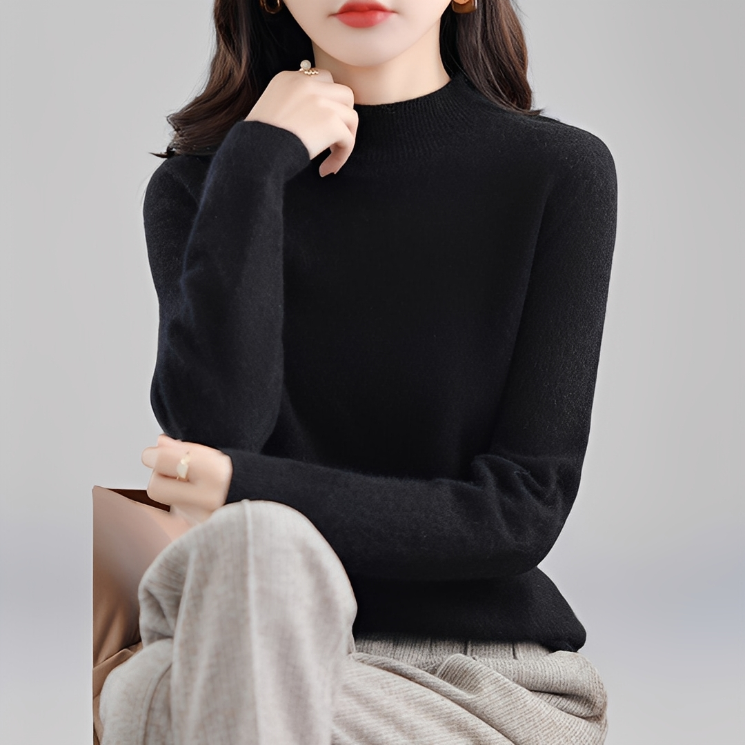 Chrystellene - Pull col roulé en cachemire douillet pour femmes