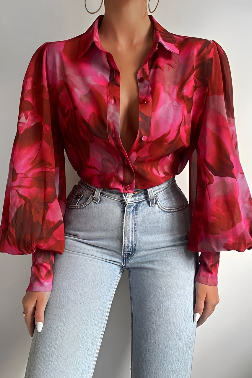 Carla - Blouse chic avec manches ballon pour femmes