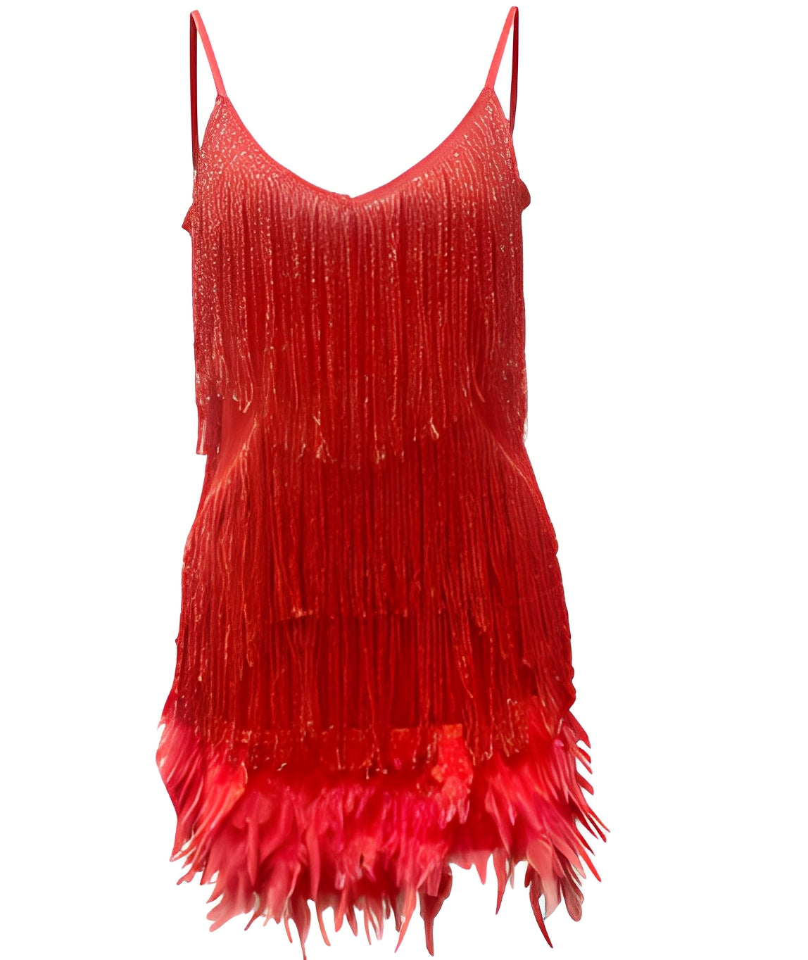 Mara - Une robe de cocktail élégante avec des ornements en plumes