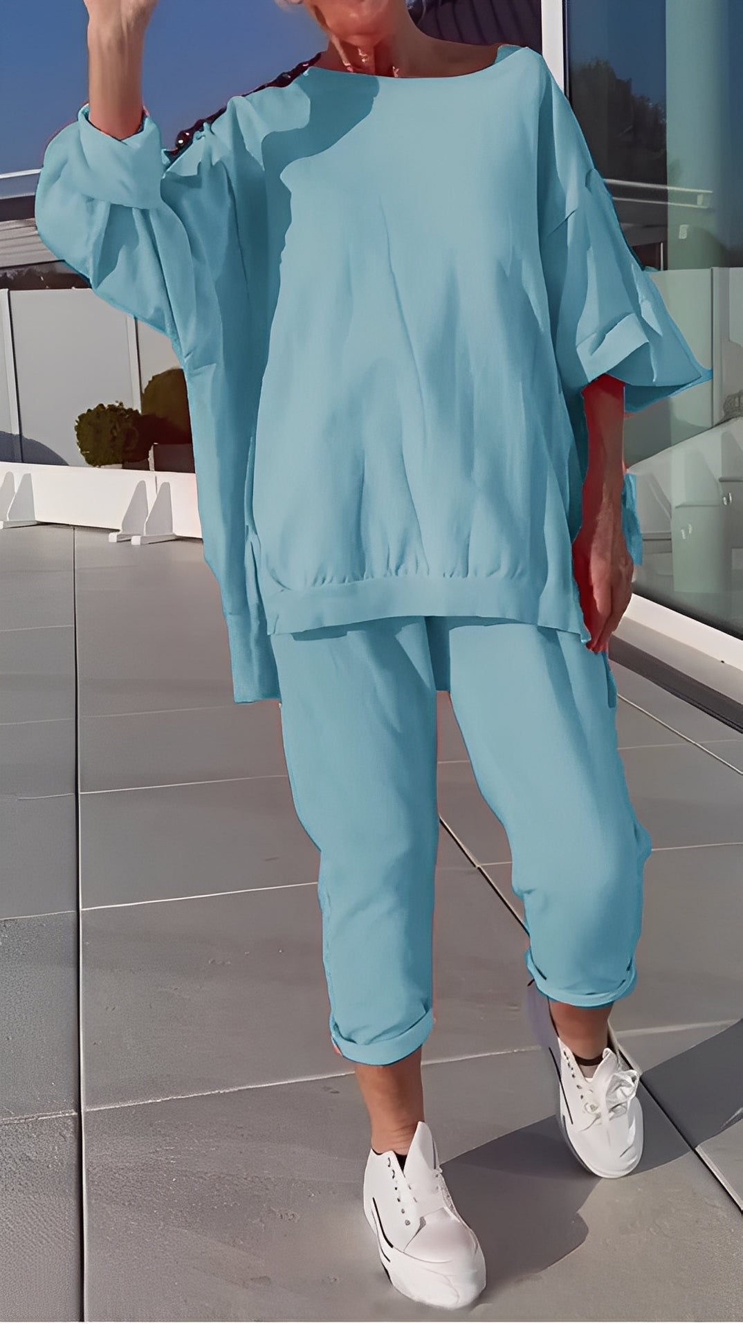 Eleanore - Ensemble relax avec haut large et pantalon pour femmes