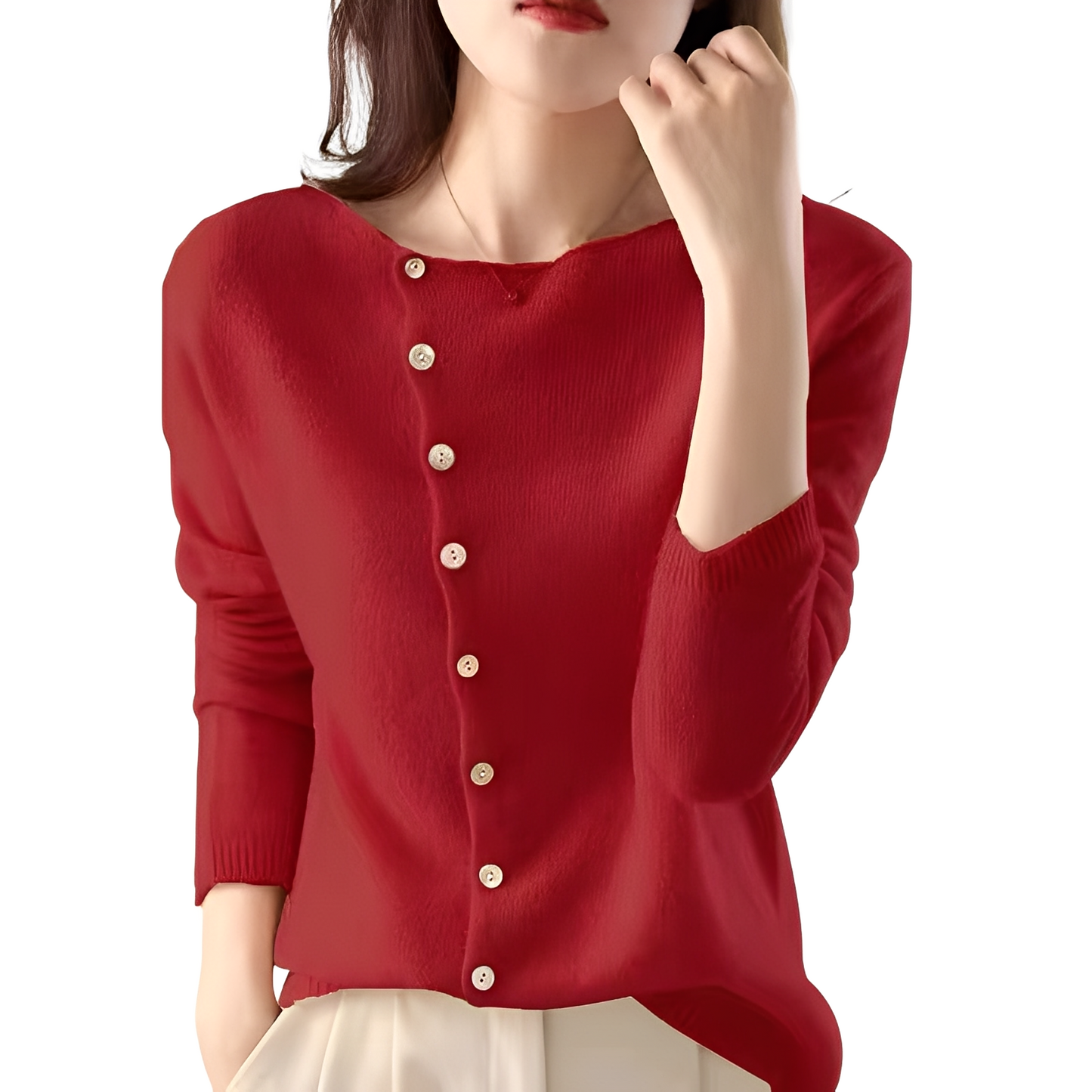 Joann - Schicker und leichter Damenpullover mit Knöpfen